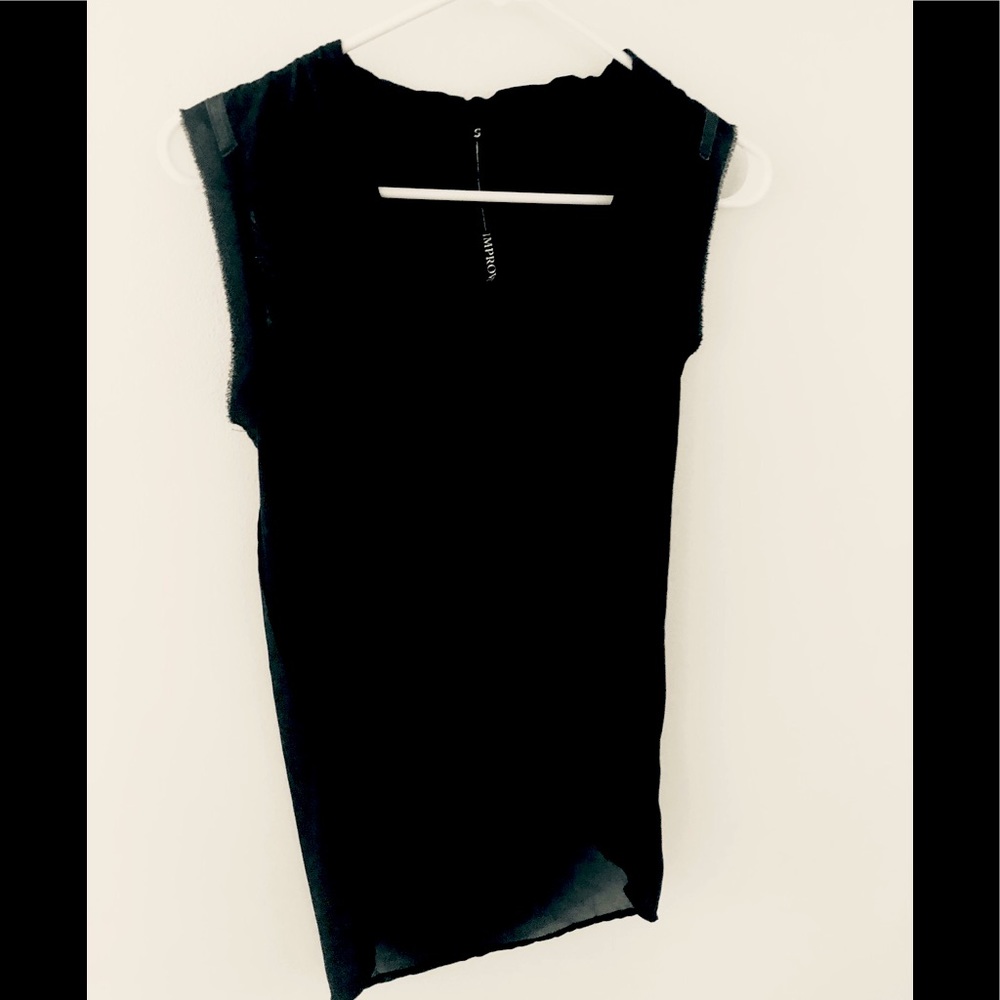 IMPROVD Black Cowl Neck Jersey Front Sheer Tunic